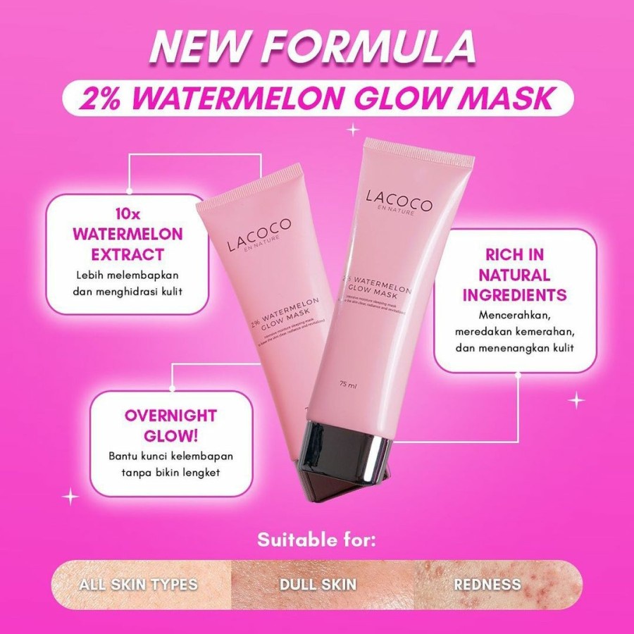 LACOCO EN NATURE 2% WATERMELON GLOW MASK 75ML