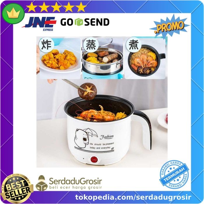 panci listrik Panci Listrik Mini Hot Pot Panci Memasak Elektrik Nasi Mie Rebus Telur(Q9A2) Panci Lis