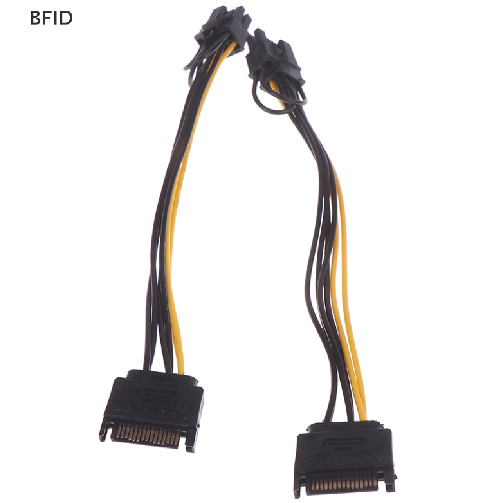 [BFID] Kabel SATA 15pin Male to 8pin (6+ 2) Kabel Listrik PCI-E 20cm Untuk Graphic Card [ID]