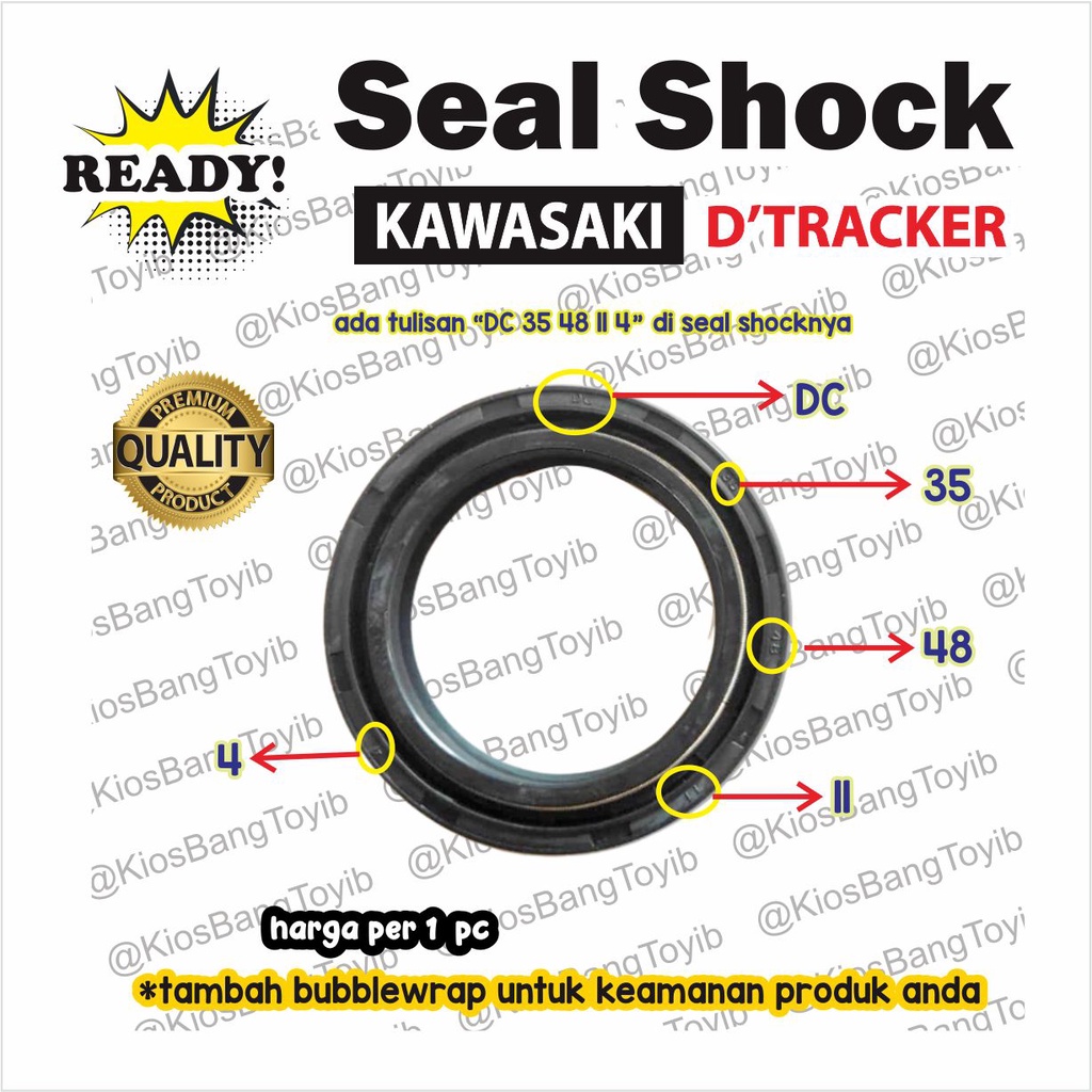 1pc Seal Sil Shock Skok Depan Kawasaki DTRACKER D TRACKER (35x48x11)