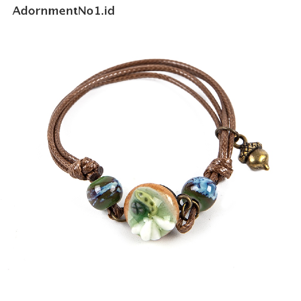 [AdornmentNo1] Seri Hutan Tembikar Liontin Tangan-kneaded Keramik Adjustable DIY Gelang Hadiah [ID]