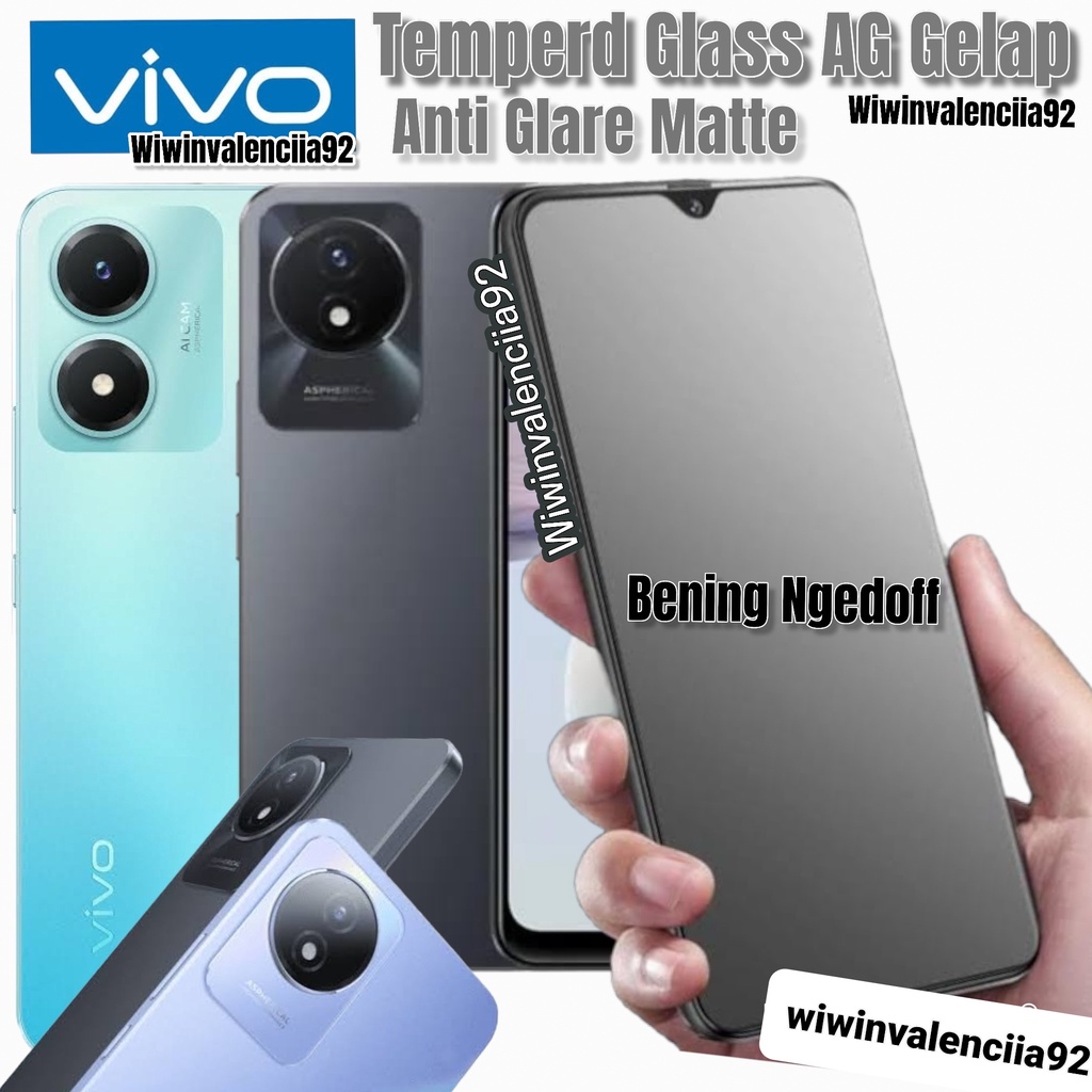 Tempered REQUEST VIVO Y02 Y02s Y01 Y75 Y1S Temperd Glass Clear-Bening/Bluelight Glossy/Blue Light Matte/Anti Glare-A-Minyak-OIL Mate Doff/Anti SPY Privacy-Tidak Bisa lihat Dari samping-Black-Hitam-Gelap/Tempred kaca Full Cover Custom Coverage- 4G 5G S Y