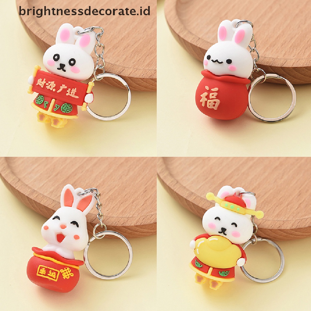 [Birth] 2023kunci Kelinci Tahun Baru Kartun Fortune Rabbit KeyChain Gantungan Kunci Mobil Cincin Mahasiswa Pasangan Tas Liontin [ID]