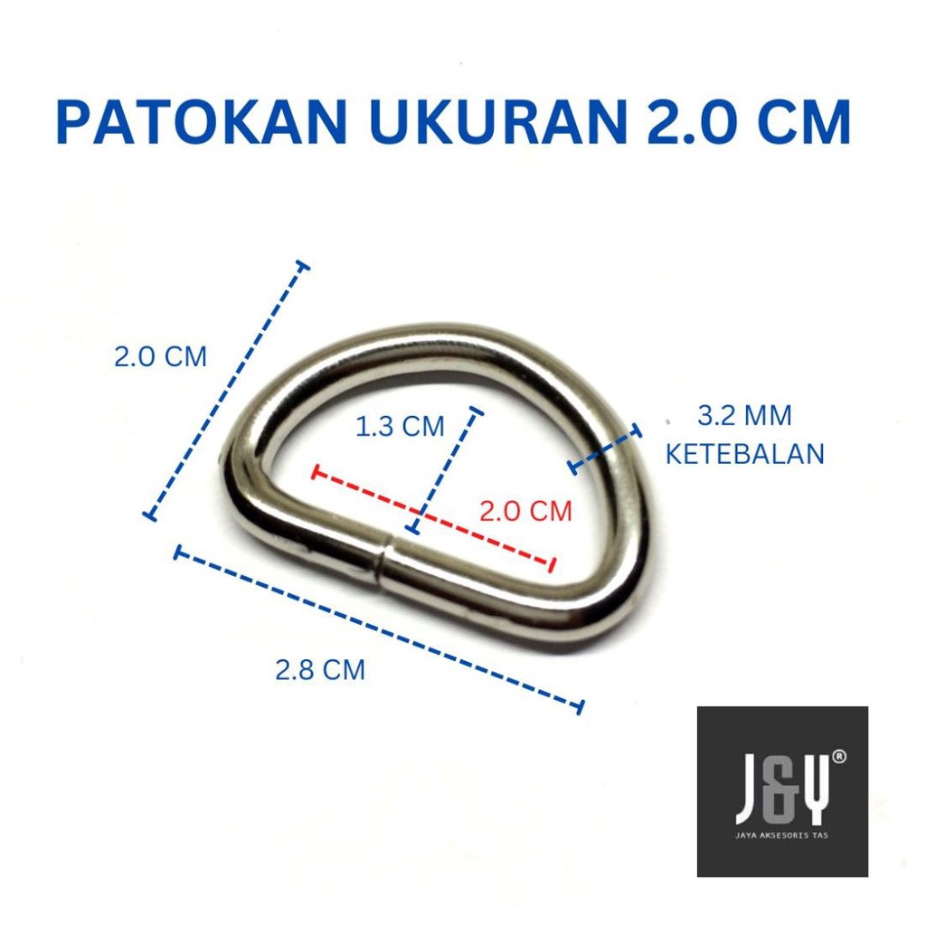 Ring D tas 2.0 cm antigold