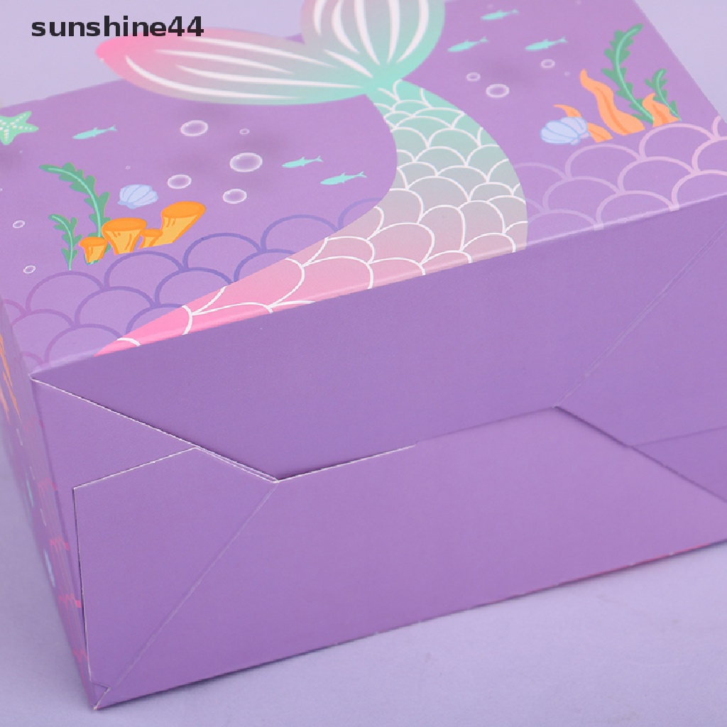 Sunshine 6Pcs Mermaid Candy Box Underwater World Favor Gift Box Kotak Kemasan Kue.