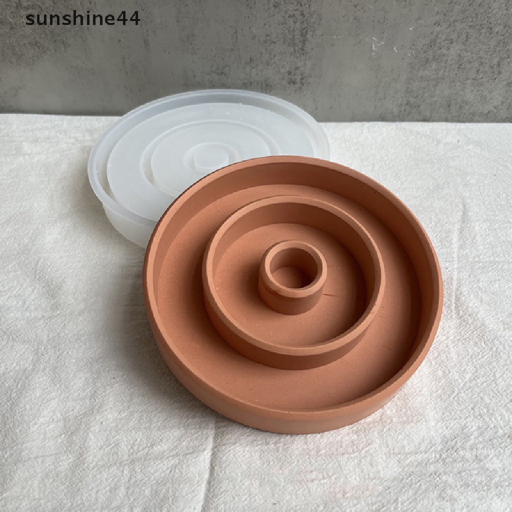 Sunshine Holder Tray Cetakan Lingkaran Silikon DIY Membuat Perhiasan Display Tray Mold.