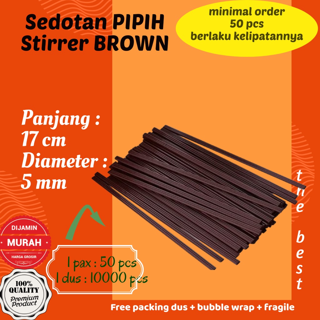 Jual Stirrer Sedotan Pipih Cm Brown Isi Pcs Pengaduk Kopi Teh Gula Jus Shopee Indonesia