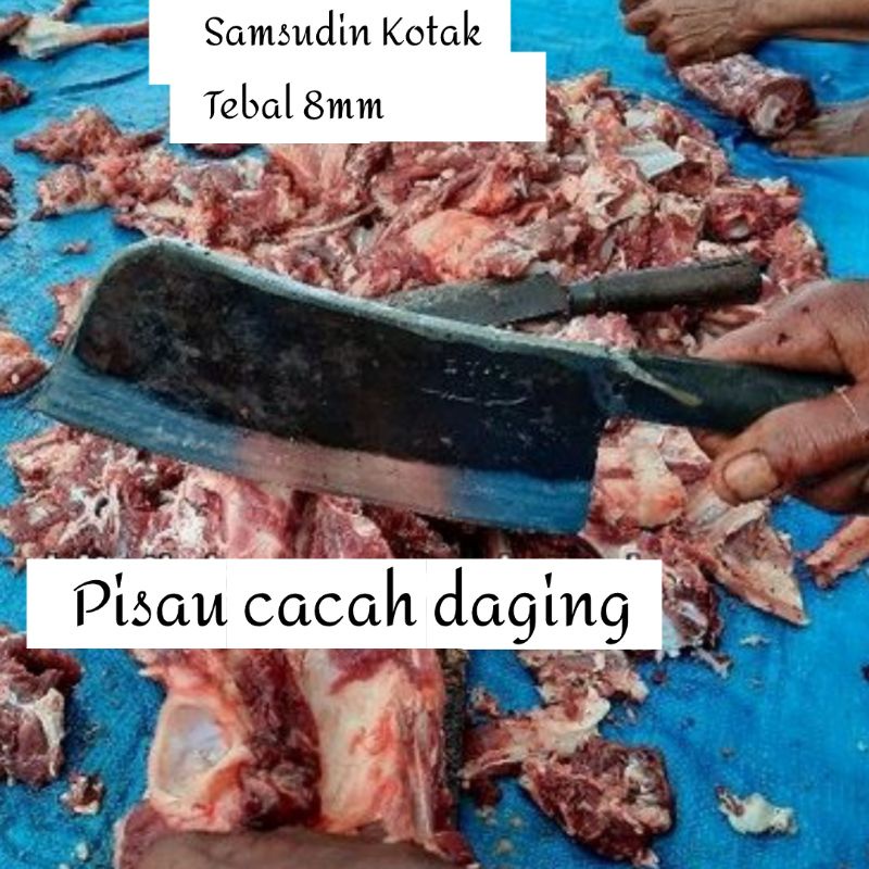 Pisau daging baja asli-pisau cacah daging ayam-pisau daging tebal
