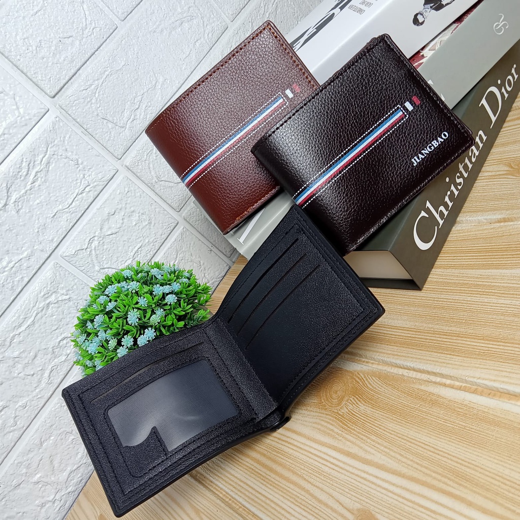Dompet Lipat Pria Korea Fashion Style Kasual Motif Multifungsi Dompet Pendek Cowok Men Wallet PU Satu7an D97