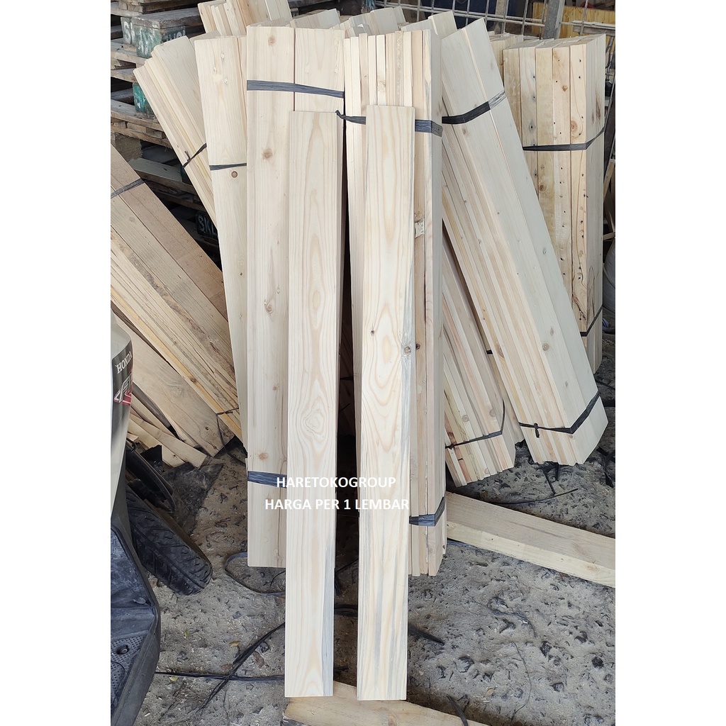 PAPAN KAYU JATI BELANDA 200X9X2CM SUDAH DIAMPLAS HALUS
