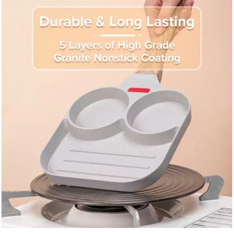 Pancake Egg Omelet Frying Pan/Frypan  grill steak/Fraypan Telur 4Hall dan 3Hall/Cetakan Telur