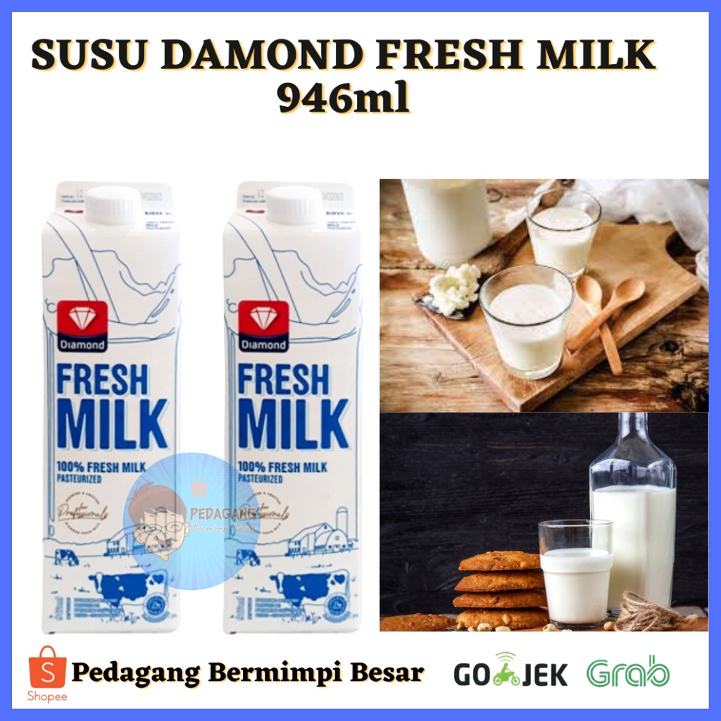 

FRESH MILK 946ml/ DIAMOND FRESH MILK 946ml / Diamond Fresh Milk Plain 946ml/Susu