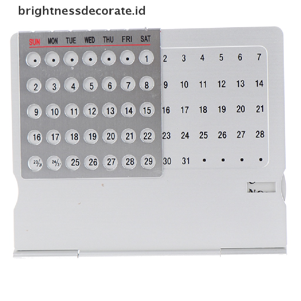 [Birth] 1pcs Pelicin Logam 100tahun Kalender Abadi Perlengkapan Kantor [ID]