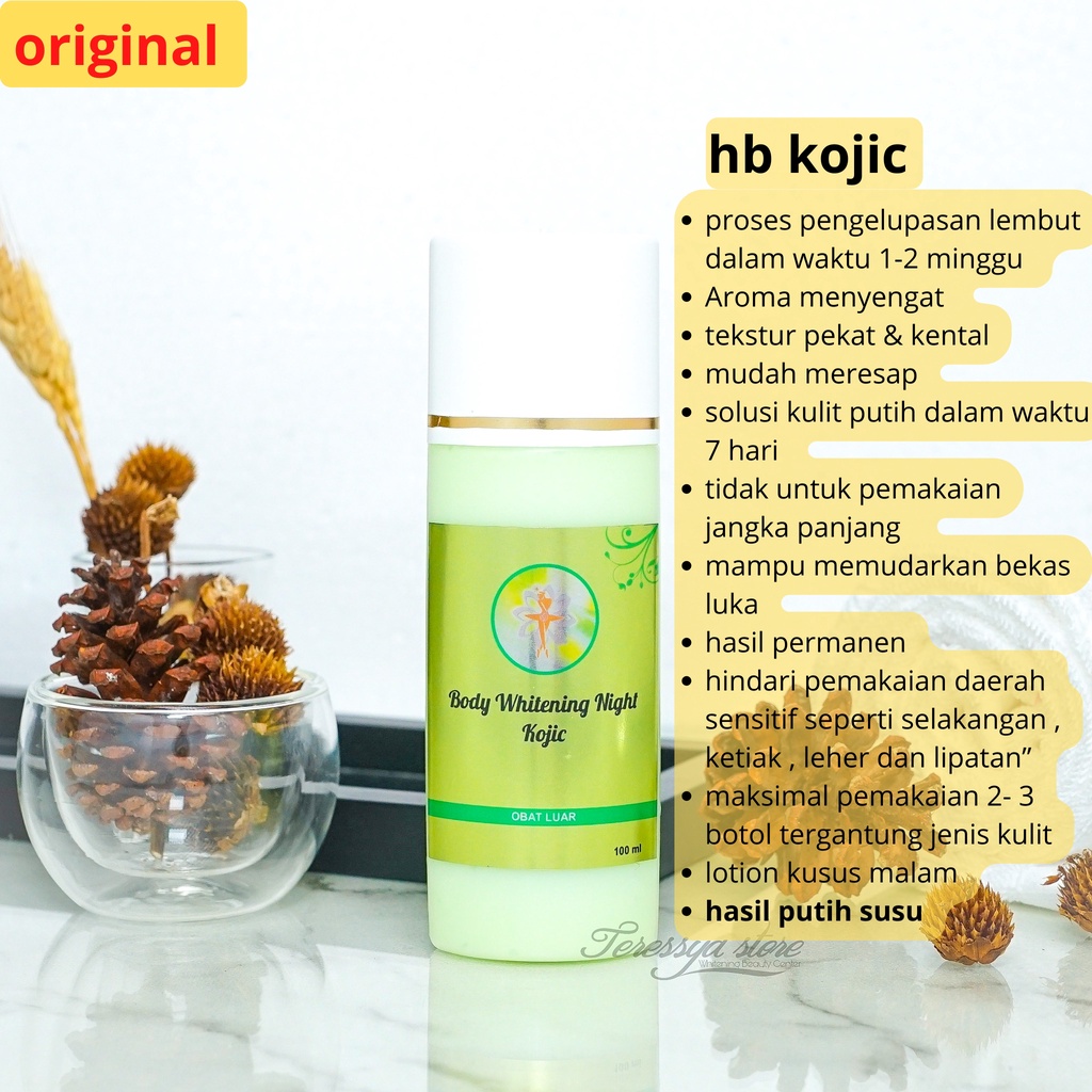 [ KELUPAS ] PEMUTIH INSTAN KOJIC HB NIGHT EXTRA DOSIS TINGGI BODY LOTION / HANDBODY BADAN / TUBUH