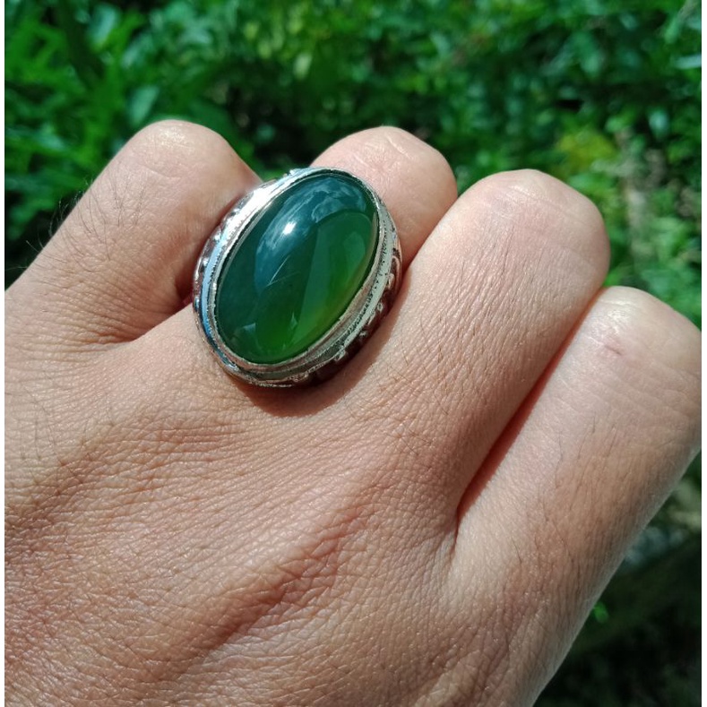 cincin batu akik serfentin aceh ijo botol natural
