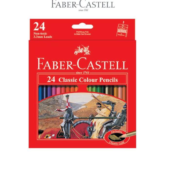 

Hot Sale 정 Pensil warna Faber Castell 24 warna classic panjang ( 1set/24wrn )