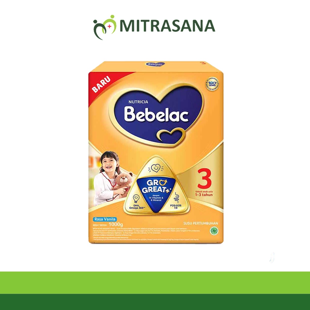 Bebelac 3 Vanila Susu Pertumbuhan Bubuk 1000 gr
