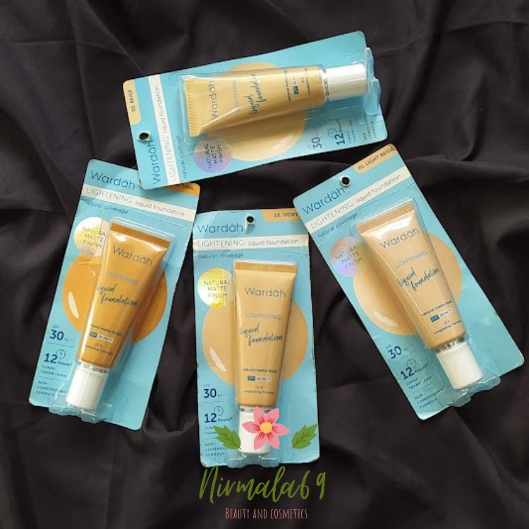 Wardah Lightening Liquid Foundation natural matte finish SPF 30 PA+++/foundation wardah/alas bedak t