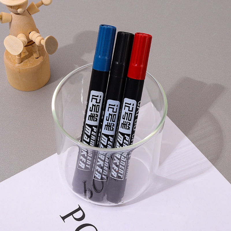 

WY Spidol Permanent Marker Permanen Tahan Air Alat Tulis Spidol Cepat Kering Tinta Minyak Hitam Biru Merah Tidak Pudar
