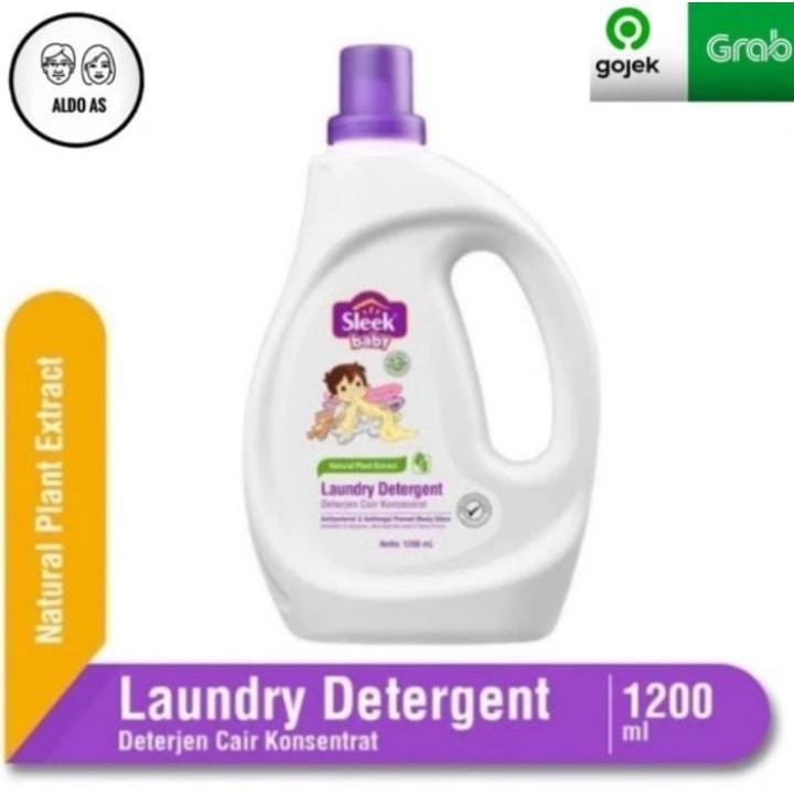 SLEEK Baby Laundry Detergent Deterjen Cair Botol 1200 ml