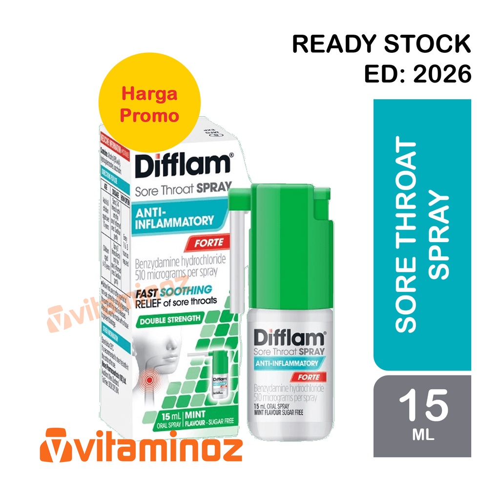 Difflam Forte Sore Throat Spray - 15 ml / Spray untuk sakit tenggorokan