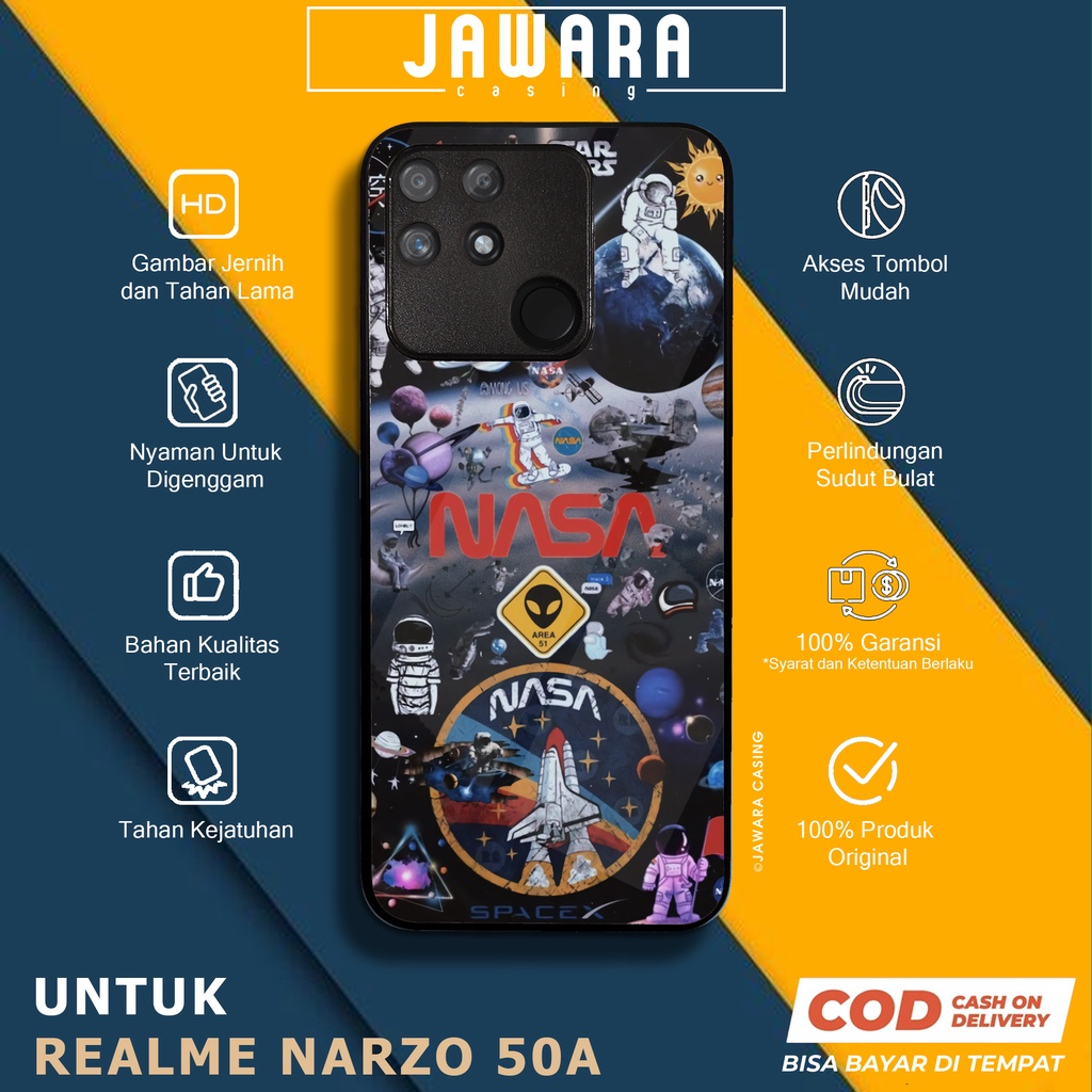 Case Realme Narzo 50A Casing Realme Narzo 50A Jawara Casing [NASA] Case Glossy Case Aesthetic Custom