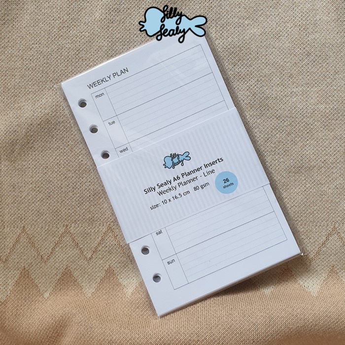 

Kertas Silly Sealy A6 Insert Isi Binder - Weekly Planner Loose Leaf