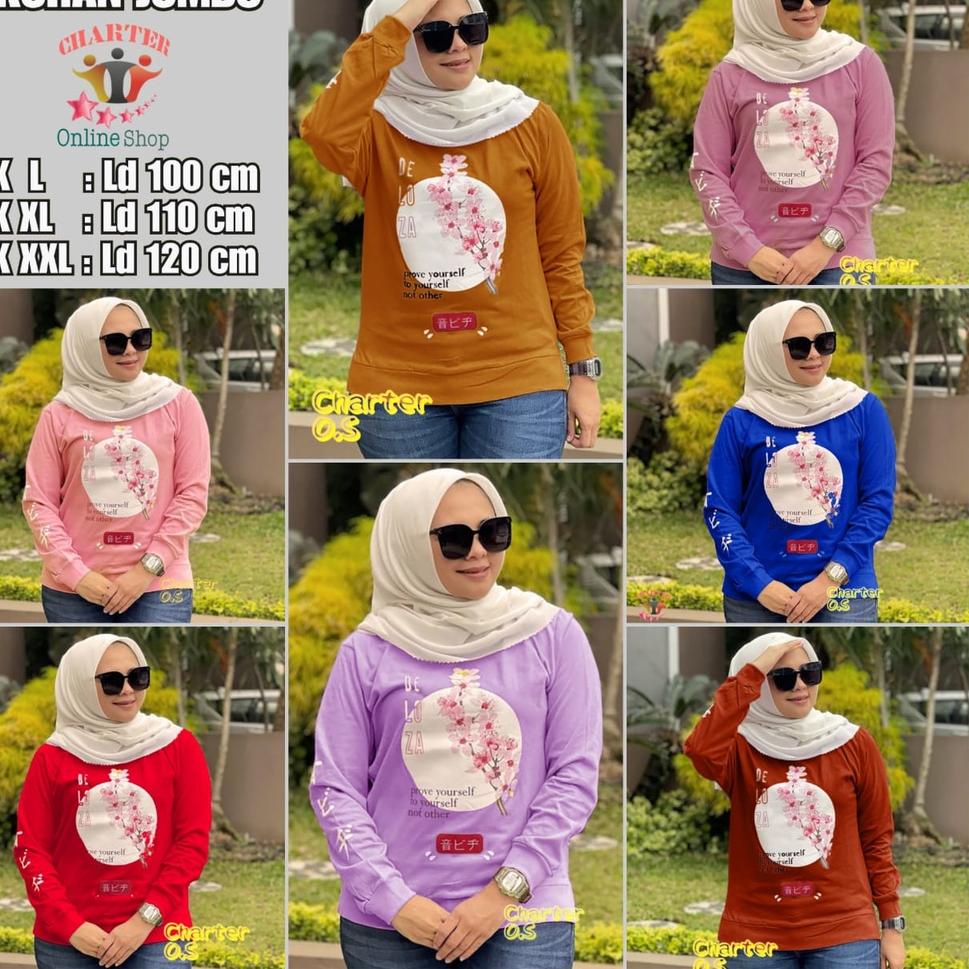 {MGE.07Ja23ᴸ} Kaos  Lengan Panjang Deloza Sakura Original( 7 Warna 3 Ukuran ) Terbaru Tersedia L,XL 