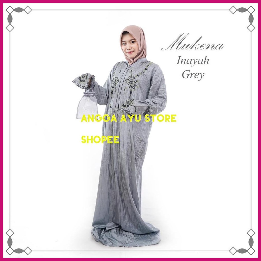 MUKENA TRAVELING TERUSAN PARASUT PREMIUM PONCO TANPA KEPALA BORDIR INAYAH BEST SELLER