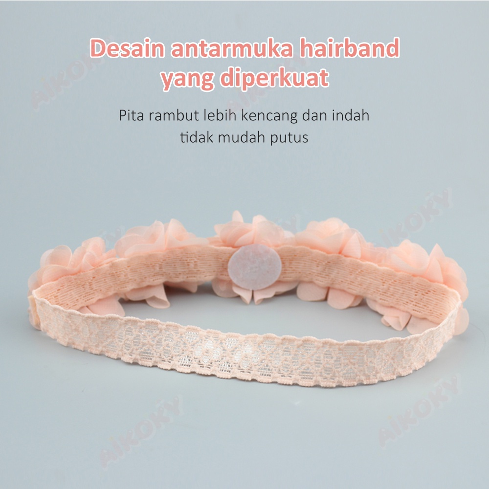 Aikoky Bandana Bayi Bunga/Bando Bayi Lucu/Headband Bayi Perempuan