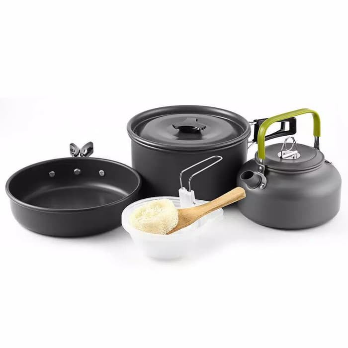 Cooking Set DS 308 Nesting Panci Penggorengan Camping Kemah Kettle