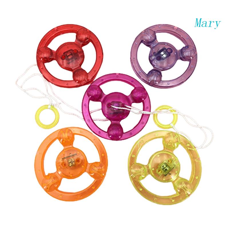 Mary Brain Toy Glow Flywheel Whistle Pull Line Flywheel Mainan Edukasi Portable