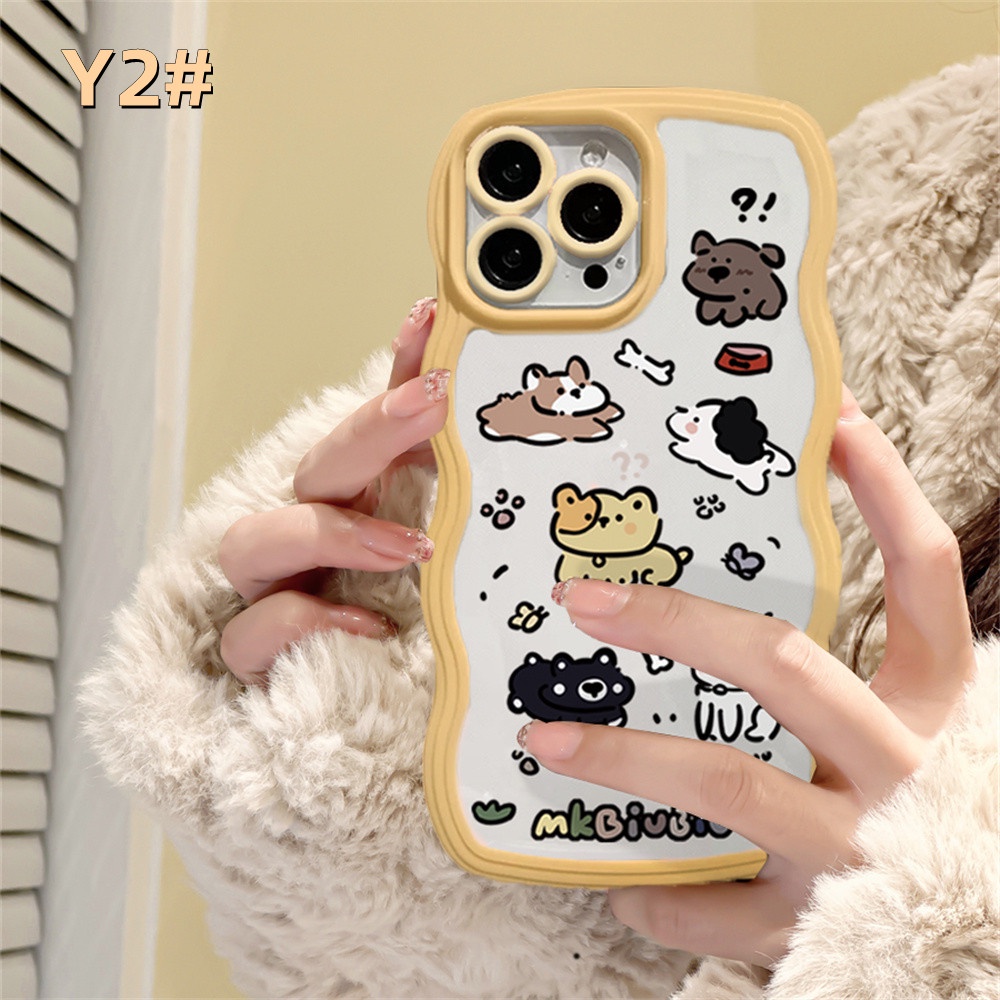 Case Kartun Anjing Lucu Samsung A04E A04S A04 A13 A03 A03S A50 A50S A30S A23 A22 A21S A12 A02S A11 A51 A10 A30 A52 A52S A20S A10S M12 A71 A53 A32 Wave Edge TPU Phone Case Cover