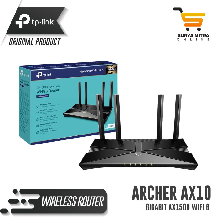 Wireless Router TP-Link Archer AX10 Gigabit AX1500 Wifi 6