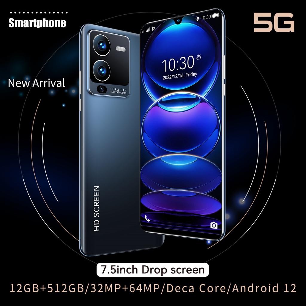 【Terbaru 2022 hp promo】hp murah S15 Handphone android 4g/5g 12GB + 512GB 32+64MP AI Kamera Layar AMOLED FHD+ Layar HD 7,5&quot; 5000mAh Baterai Besar Garansi Resmi Promo Cuci Gudang Ponsel Baru Original Smartphone