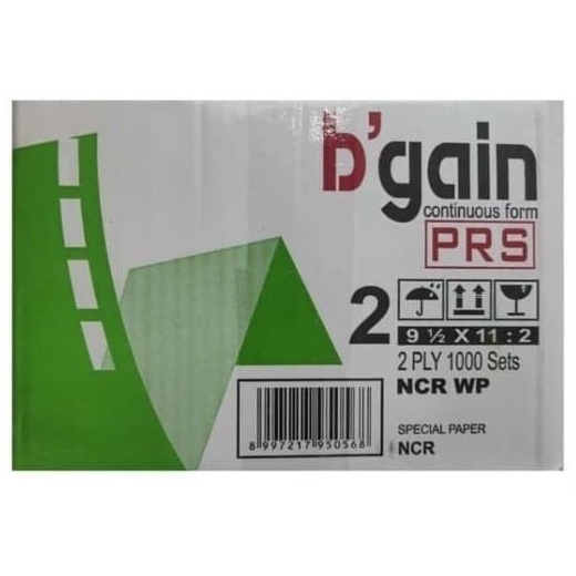 

CONTINUOUS FORM 9,5X11:2 PRS BGAIN 2 PLY 1000 SETS
