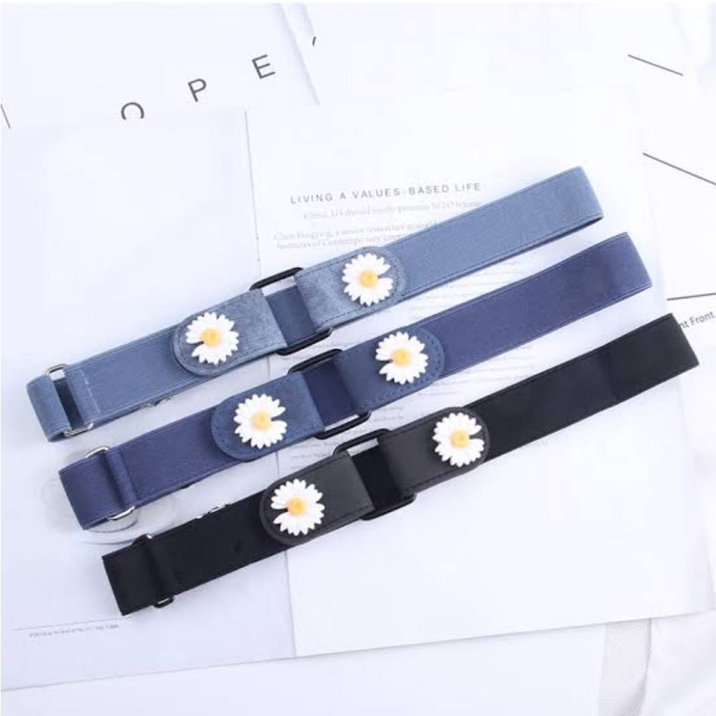 ⭐️𝐈𝐇𝐒 𝟖𝟎𝟑 𝐋𝐚𝐦𝐩𝐮𝐧𝐠⭐️Ikat Pinggang Wanita Unik Tali Pinggang Lucu Double Bunga Daisy