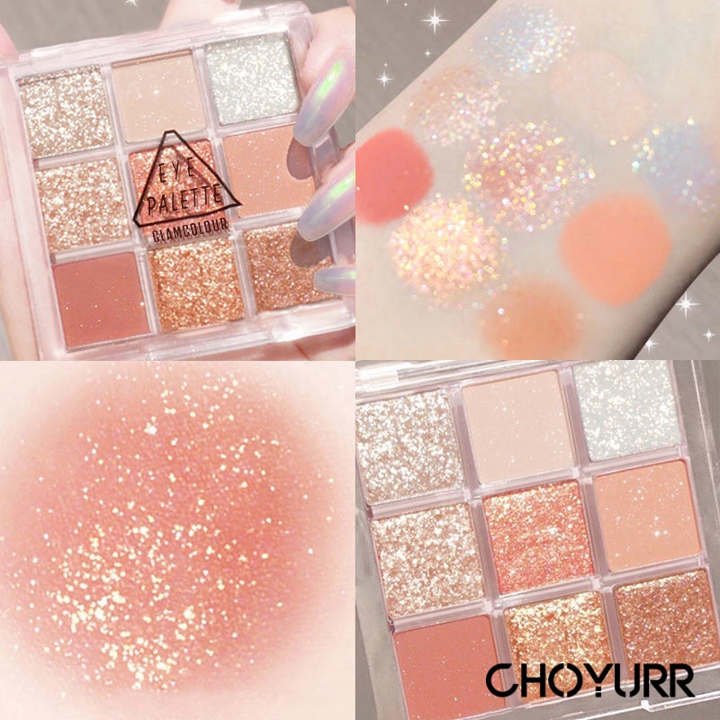 【COD】 JADED Eyeshadow Palette Waterproof Tahan Air Eyeshadow Palet 9 Warna Glitter Matte Tahan Lama -CH