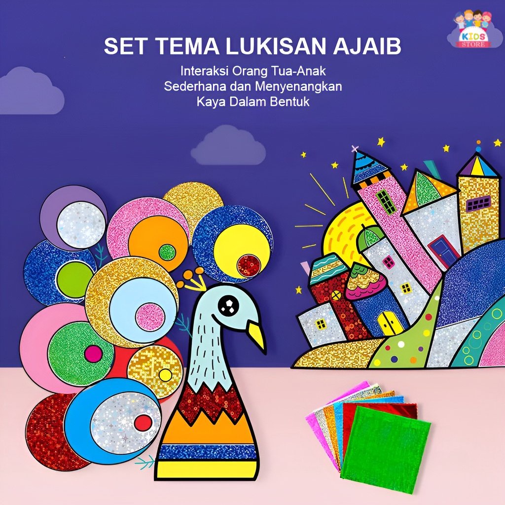 Mainan Edukasi Anak Laki Laki Perempuan Latihan Kreatifitas | Magic Sticker Painting | Kado Ulang Tahun Anak Cowok Cewek