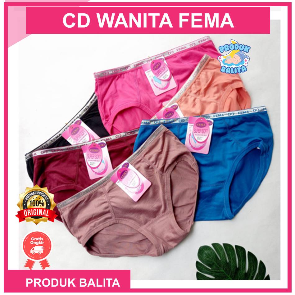 Grosir 6 Pcs CD Wanita Celana Dalam Perempuan Fema Lembut Ukuran L XL Murah