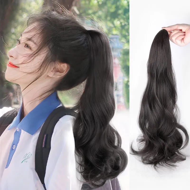 35CM Rambut Palsu Ponytail Hair clip Wig ponytail ponitail kuncir Model Gelombang  Curly Ekor Kuda F924