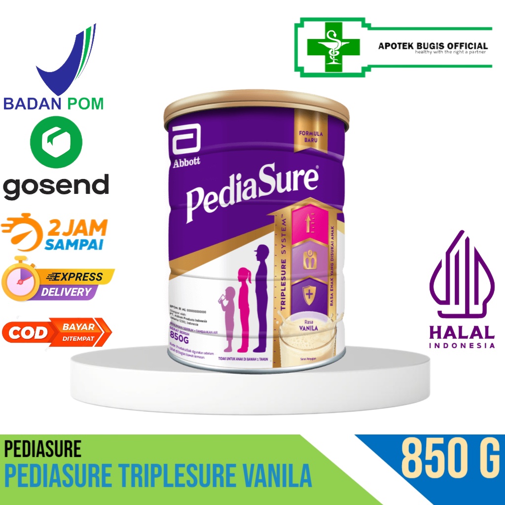 Apotek Bugis-Pediasure Triplesure 850g Vanila-Madu (1-10 Tahun) - Susu Petumbuhan