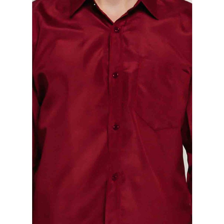 HipNop  Nandeo Kemeja Polos Pria Lengan Panjang Kemeja REGULER