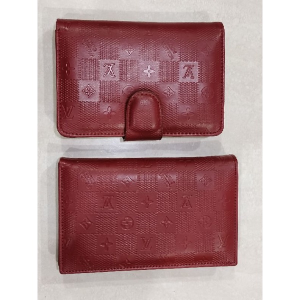 Dompet kancing pendek lipat merah lokal