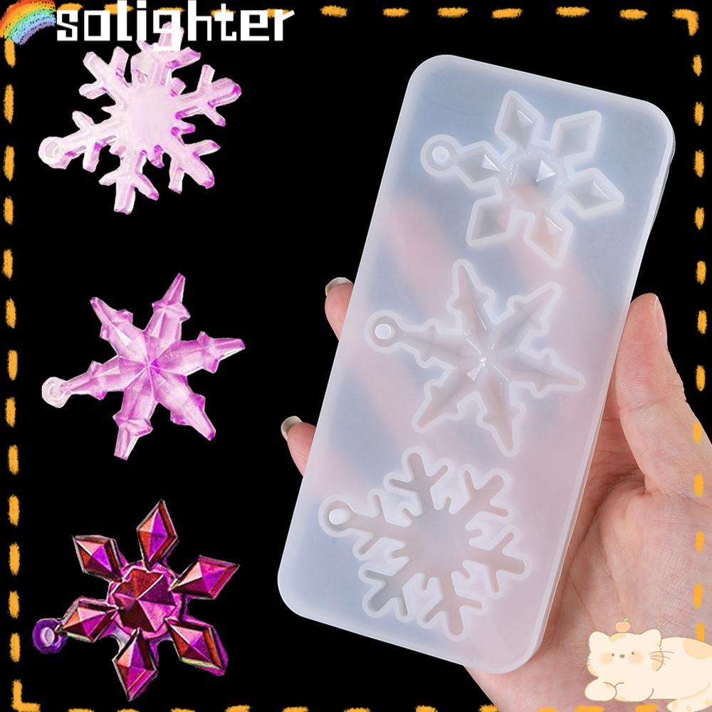 Solighter Snowflake Resin Cetakan DIY Dekorasi Rumah Kerajinan Epoxy Resin Mold