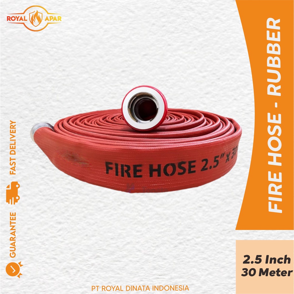 Fire Hose Rubber Tonata 2,5 Inch x 30 M / Selang Pemadam Karet Merah