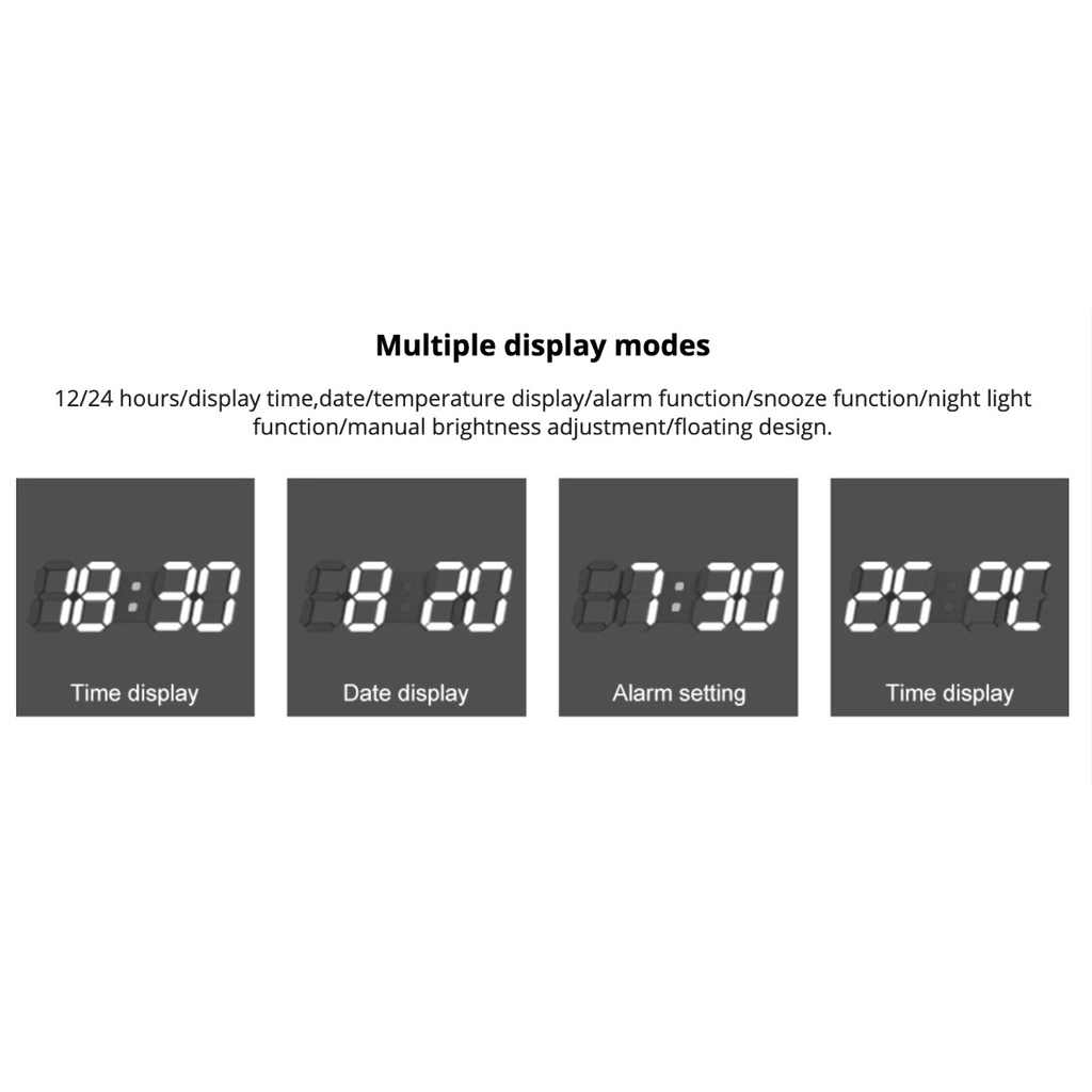 JAM DINDING DIGITAL LED/JAM MEJA-ALARM-SUHU/JAM 3D BESAR MODERN