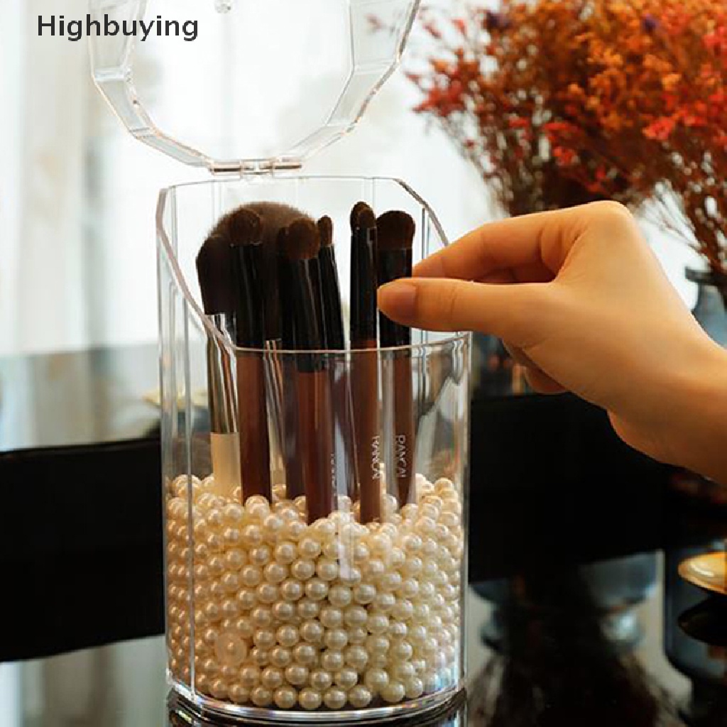 Hbid Mutiara Bening Acrylic Organizer Kosmetik Makeup Brush Wadah Tempat Kotak Penyimpanan Glory