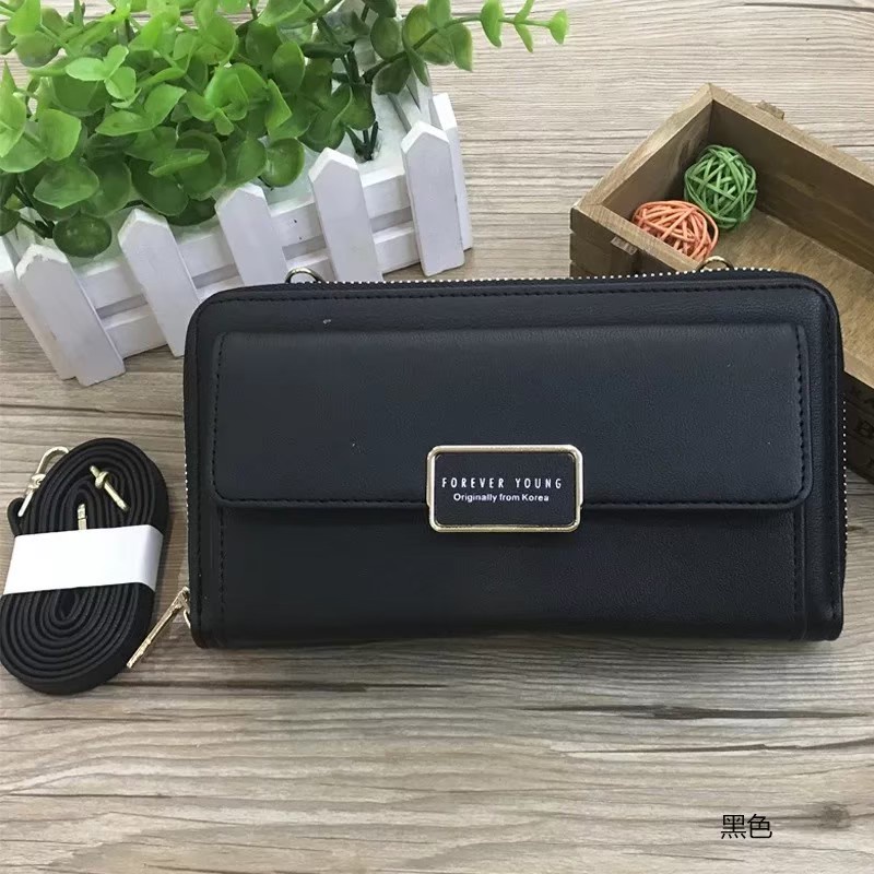 PROMO 7.7 - DOMPET PANJANG WANITA KULIT PREMIUM HITAM DEVARA WA475B5 MUAT HP SLOT KARTU UANG KOIN IMPORT COWOK KEREN FASHION DISTRO LAKI MURAH BATAM BRANDED SIMPLE