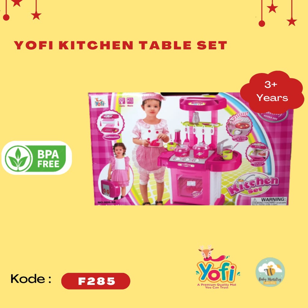 YOFI Toys (F285) Kitchen Table Set with Light/Sound Electric / Mainan Masak / Mainan Anak